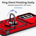 Samsung Galaxy A36 Roterende Ring Hybrid Cover med Kameraskjold - Rød