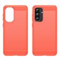 Samsung Galaxy A37 Børstet TPU Cover - Karbonfiber - rød