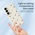 Samsung Galaxy A37 Slim TPU-cover med hjertemønster - hvid / sort