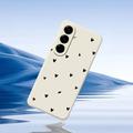 Samsung Galaxy A37 Slim TPU-cover med hjertemønster - hvid / sort