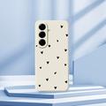 Samsung Galaxy A37 Slim TPU-cover med hjertemønster - hvid / sort
