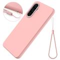 Samsung Galaxy A37 Flydende silikone cover med håndrem - Pink