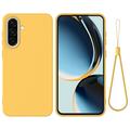 Samsung Galaxy A37 Flydende silikone cover med håndrem - gul