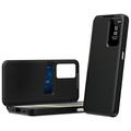 Samsung Galaxy A37 Smart Clear View Flip etui med kortplads - Sort
