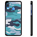 Samsung Galaxy A40 Beskyttende Cover - Blå Camouflage