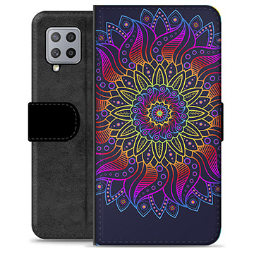 Samsung Galaxy A42 5G Premium Flip Cover med Pung - Farverig Mandala