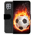 Samsung Galaxy A42 5G Premium Flip Cover med Pung - Fodbold Flamme