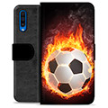 Samsung Galaxy A50 Premium Flip Cover med Pung - Fodbold Flamme
