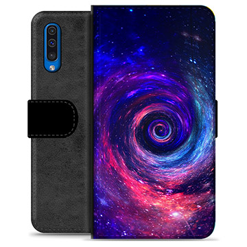 Samsung Galaxy A50 Premium Flip Cover med Pung - Galakse