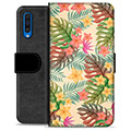 Samsung Galaxy A50 Premium Flip Cover med Pung - Lyserøde Blomster