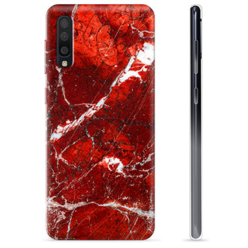 Samsung Galaxy A50 TPU Cover - Rød Marmor