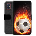Samsung Galaxy A51 Premium Flip Cover med Pung - Fodbold Flamme