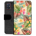 Samsung Galaxy A51 Premium Flip Cover med Pung - Lyserøde Blomster