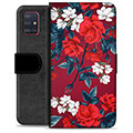 Samsung Galaxy A51 Premium Flip Cover med Pung - Vintage Blomster