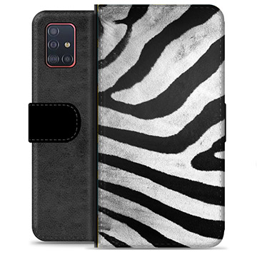Samsung Galaxy A51 Premium Flip Cover med Pung - Zebra
