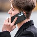 Samsung Galaxy A54 5G Børstet TPU Cover - Karbonfiber - Sort