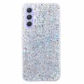 Samsung Galaxy A54 5G Glitter Flakes TPU Cover - Sølv