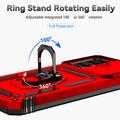 Samsung Galaxy A54 5G Roterende Ring Hybrid Cover med Kameraskjold - Rød