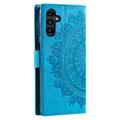 Samsung Galaxy A55 Mandala Series Etui med Pung - Blå