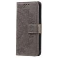 Samsung Galaxy A55 Mandala Series Etui med Pung - Grå