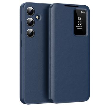 Samsung Galaxy A55 Smart Clear View Flip etui med kortplads - Safir