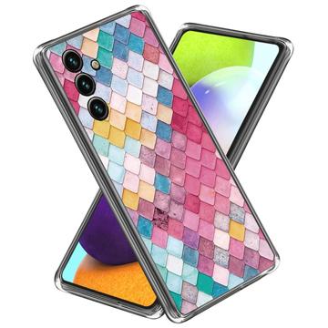 Samsung Galaxy A55 Stilfuld Ultra-Slim TPU Cover - Regnbue Rhombus