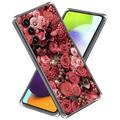 Samsung Galaxy A55 Stilfuld Ultra-Slim TPU Cover - Røde Blomster