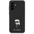 Samsung Galaxy A56 Karl Lagerfeld Fixed Glitter Metal Ikonik Cover - Sort
