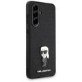 Samsung Galaxy A56 Karl Lagerfeld Fixed Glitter Metal Ikonik Cover - Sort