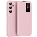Samsung Galaxy A56 Smart Clear View Flip etui med kortplads - Pink