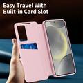 Samsung Galaxy A56 Smart Clear View Flip etui med kortplads - Pink