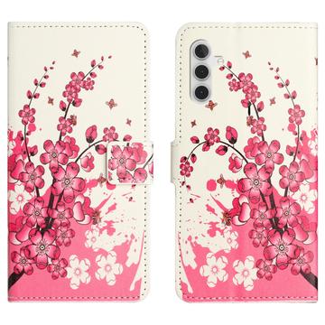 Samsung Galaxy A56 Style Series Pung Taske - Pink Blomster