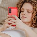 Samsung Galaxy A57 Børstet TPU Cover - Karbonfiber - rød