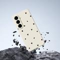 Samsung Galaxy A57 Slim TPU-cover med hjertemønster - Beige / sort