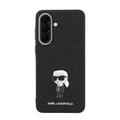 Samsung Galaxy A57 Karl Lagerfeld Fixed Glitter Metal Ikonik Cover - Sort