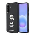 Samsung Galaxy A57 Karl Lagerfeld Metal Karl and Choupette Liquid Silikone Cover - sort