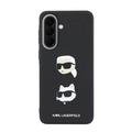 Samsung Galaxy A57 Karl Lagerfeld Metal Karl and Choupette Liquid Silikone Cover - sort