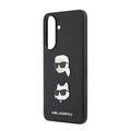 Samsung Galaxy A57 Karl Lagerfeld Metal Karl and Choupette Liquid Silikone Cover - sort