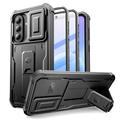 Samsung Galaxy A57 Tech-Protect Kevlar Cam+ 2-sæt cover - skærmbeskytter, kamerabeskytter, stativ - sort