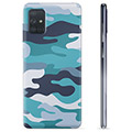 Samsung Galaxy A71 TPU Cover - Blå Camouflage