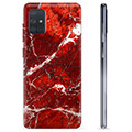 Samsung Galaxy A71 TPU Cover - Rød Marmor