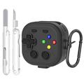 Samsung Galaxy Buds 4/4 Pro-etui i gaming-controller-stil med karabinhage og rengøringsværktøj