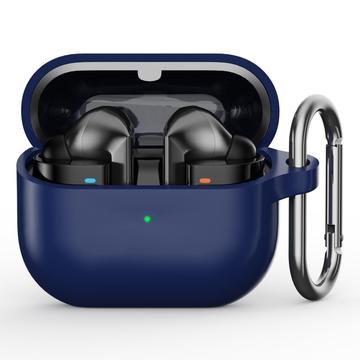 Samsung Galaxy Buds3 Pro Silikone Cover med Karabinhage - Mørkeblå