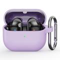 Samsung Galaxy Buds3 Pro Silikone Cover med Karabinhage - Lilla