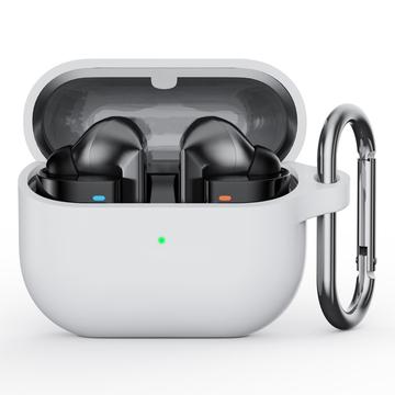 Samsung Galaxy Buds3 Pro Silikone Cover med Karabinhage - Hvid