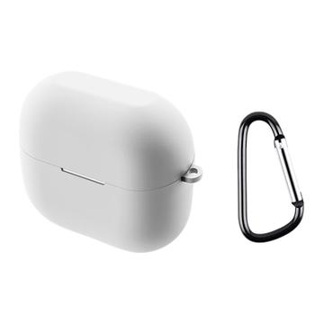 Samsung Galaxy Buds3/Buds3 Pro Silikone Cover med Karabinhage - Hvid
