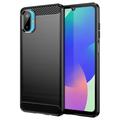 Samsung Galaxy M06/F06 5G Børstet TPU Cover - Karbonfiber