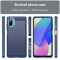 Samsung Galaxy M06/F06 5G Børstet TPU Cover - Karbonfiber - blå