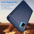 Samsung Galaxy M06/F06 5G Børstet TPU Cover - Karbonfiber - blå