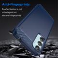 Samsung Galaxy M35 Børstet TPU Cover - Karbonfiber - Blå